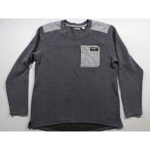 L.L. Bean Womens Gray Tumbled Sherpa Crewneck Pullover Sweatshirt Size L
